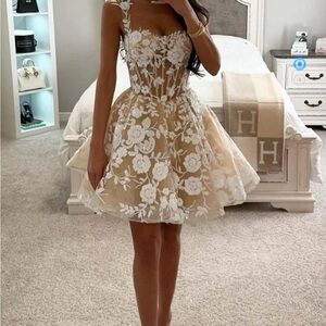 Chic Floral Embroidered Mini Dress